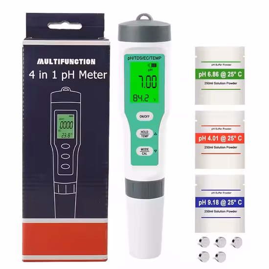 Treatment Plant pH Meter Tester pH O2 Ec
